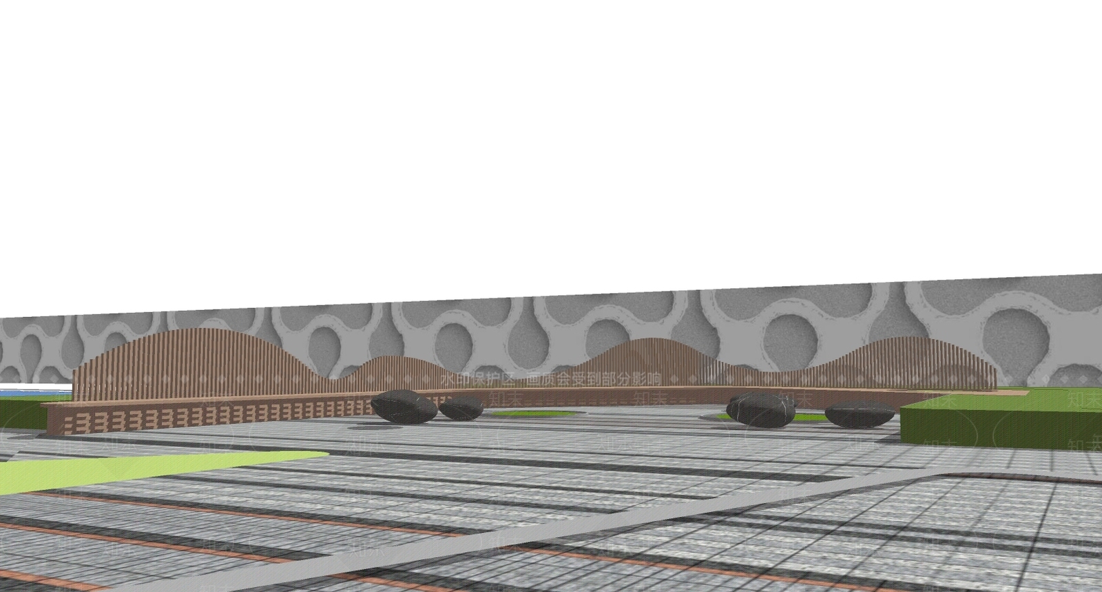 现代景观坐凳SU模型下载【ID:592664798】