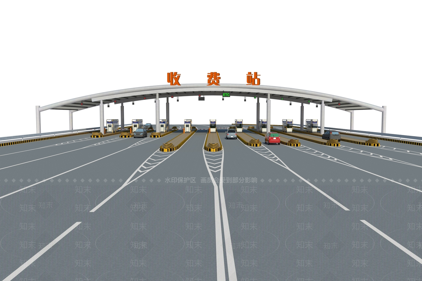 现代收费站SU模型下载【ID:292668301】