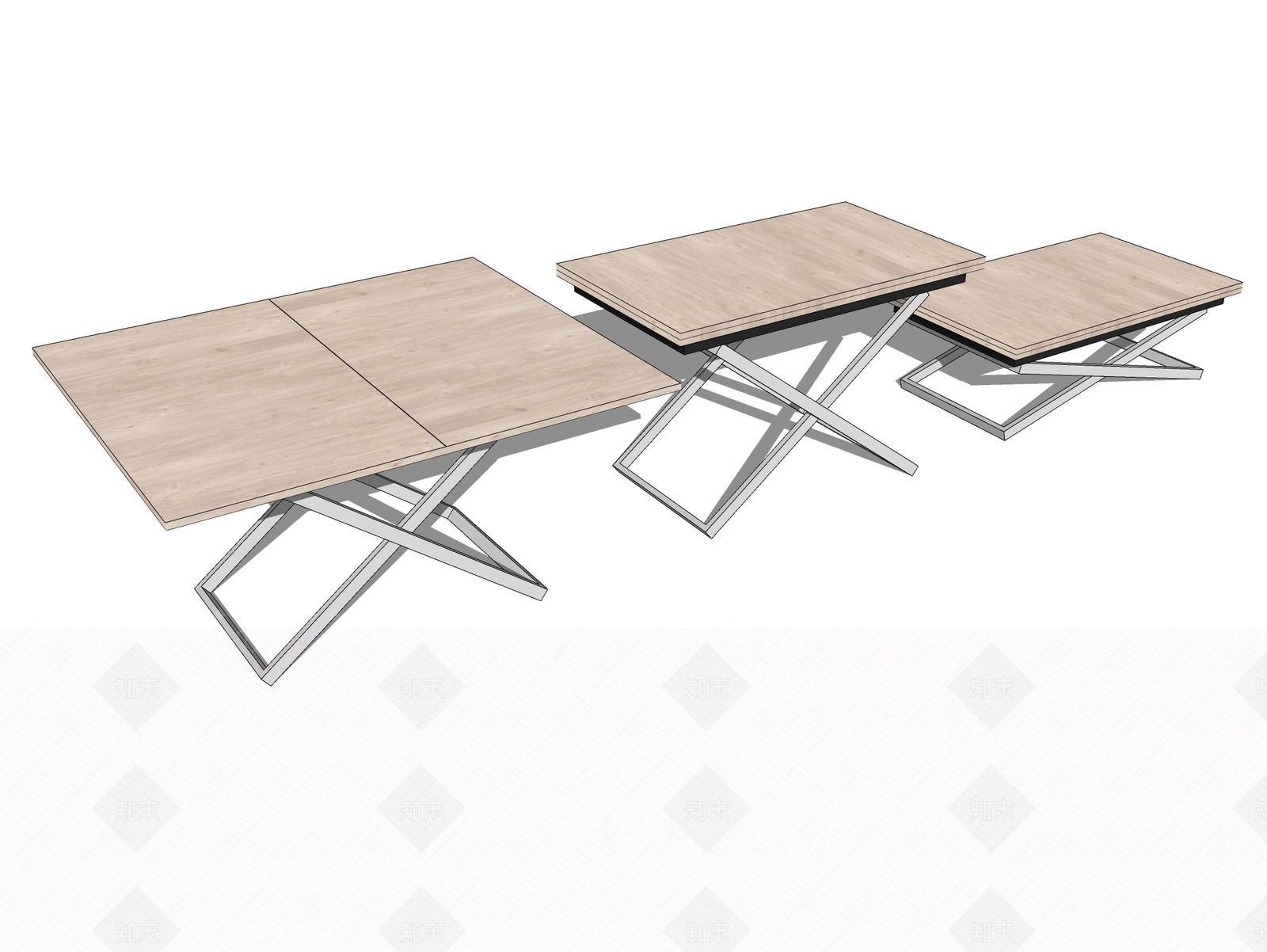 现代户外折叠方桌SU模型下载【ID:292667187】