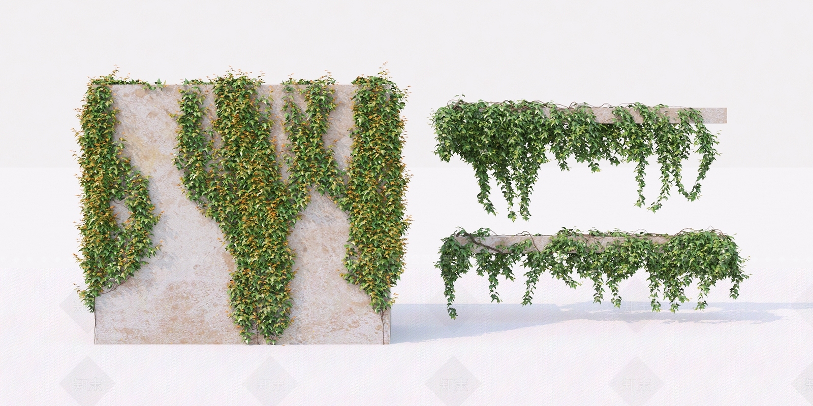 现代绿植墙3D模型下载【ID:492670299】