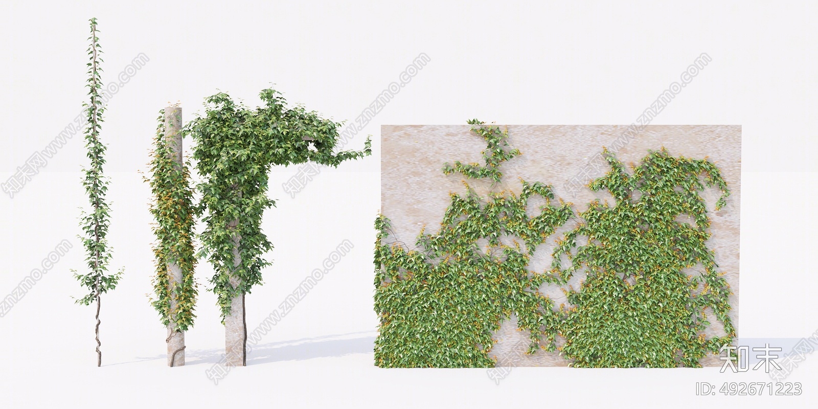 现代绿植墙3D模型下载【ID:492671223】