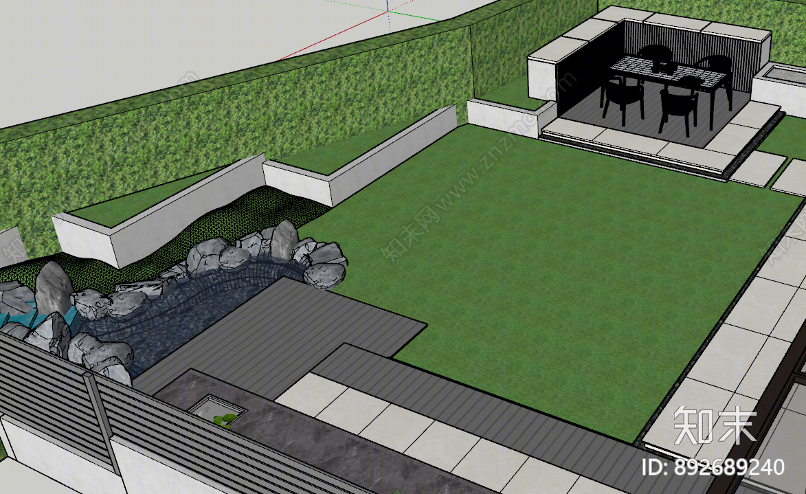 现代庭院花园SU模型下载【ID:892689240】