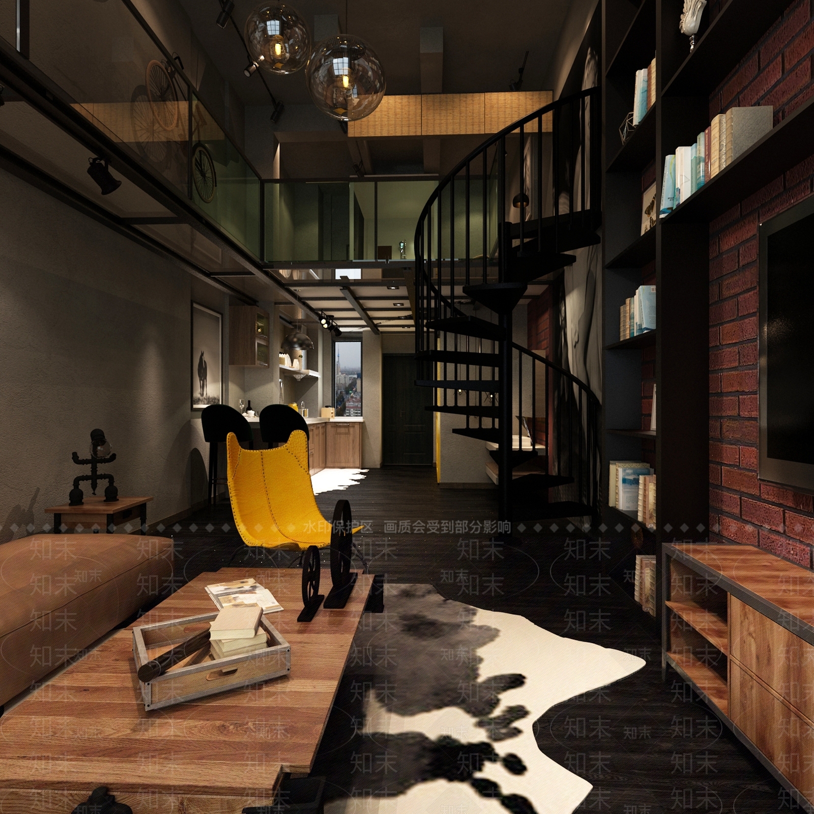 工业风单身公寓3D模型下载【ID:992692799】