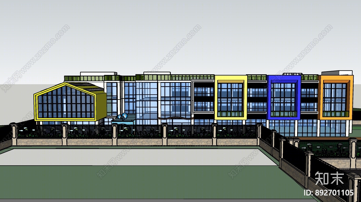 现代幼儿园SU模型下载【ID:892701105】