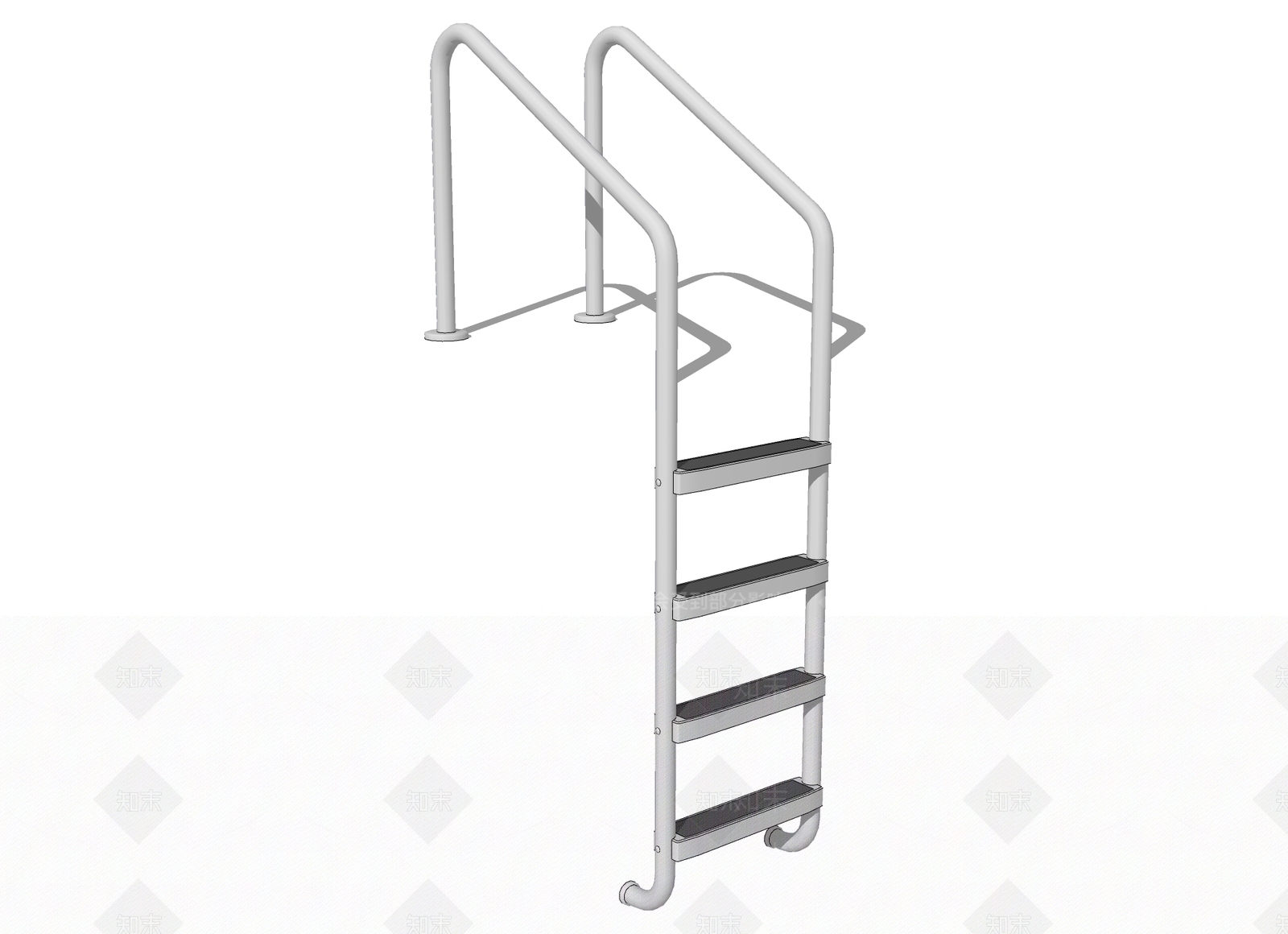 现代泳池梯SU模型下载【ID:292704673】