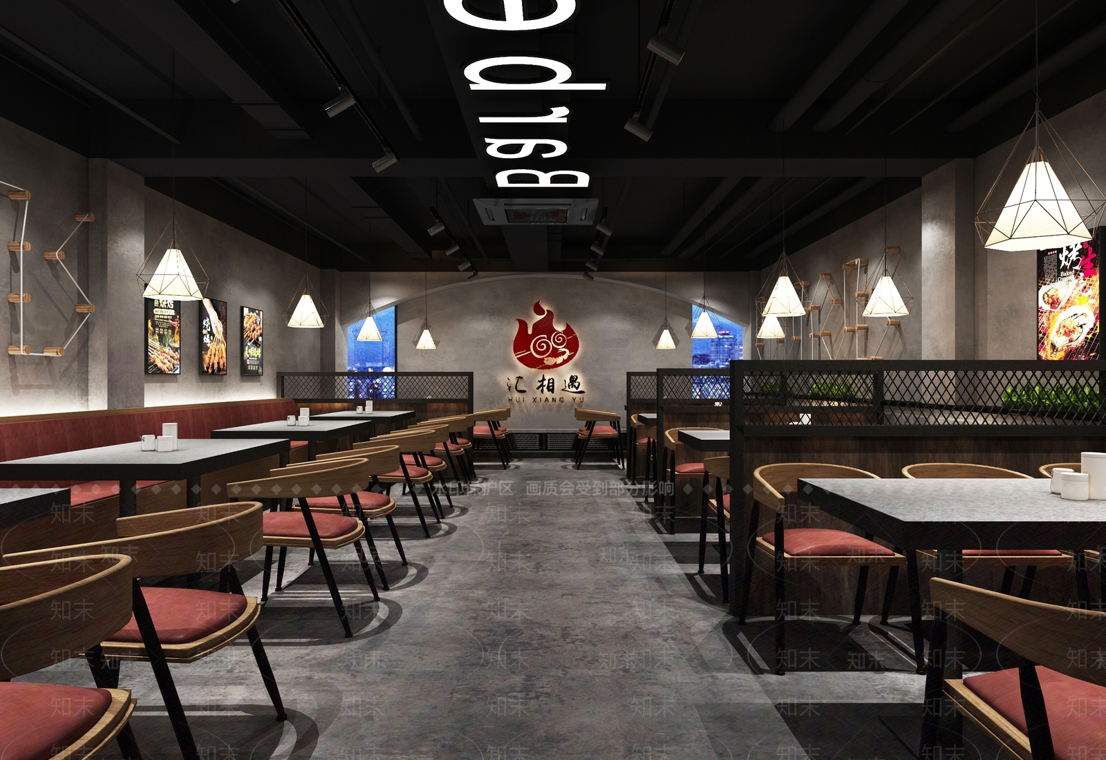 工业风餐厅3D模型下载【ID:292707663】