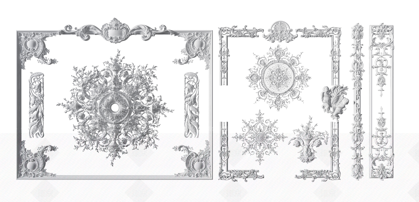 欧式古典石膏线3D模型下载【ID:892708614】