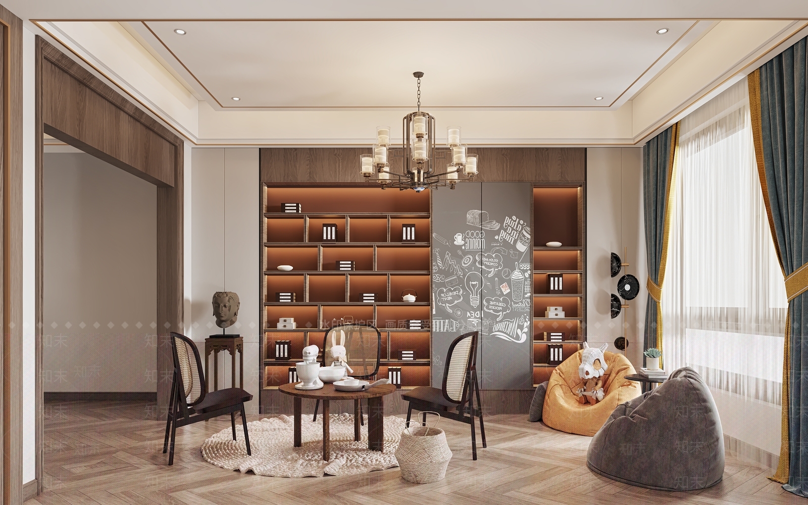 新中式儿童玩具房3D模型下载【ID:192718690】