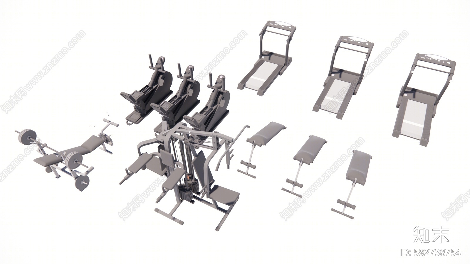 现代健身器材SU模型下载【ID:592738754】
