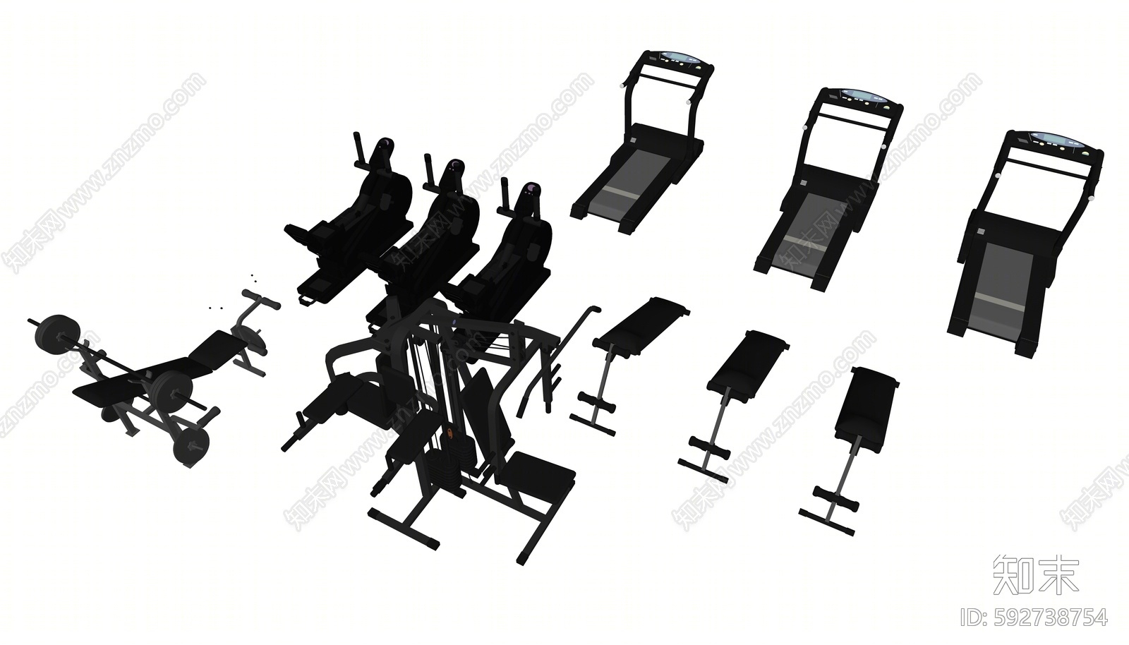 现代健身器材SU模型下载【ID:592738754】