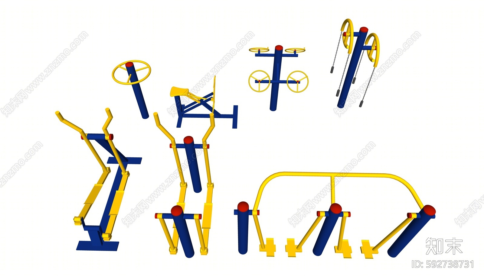 现代健身器材SU模型下载【ID:592738731】