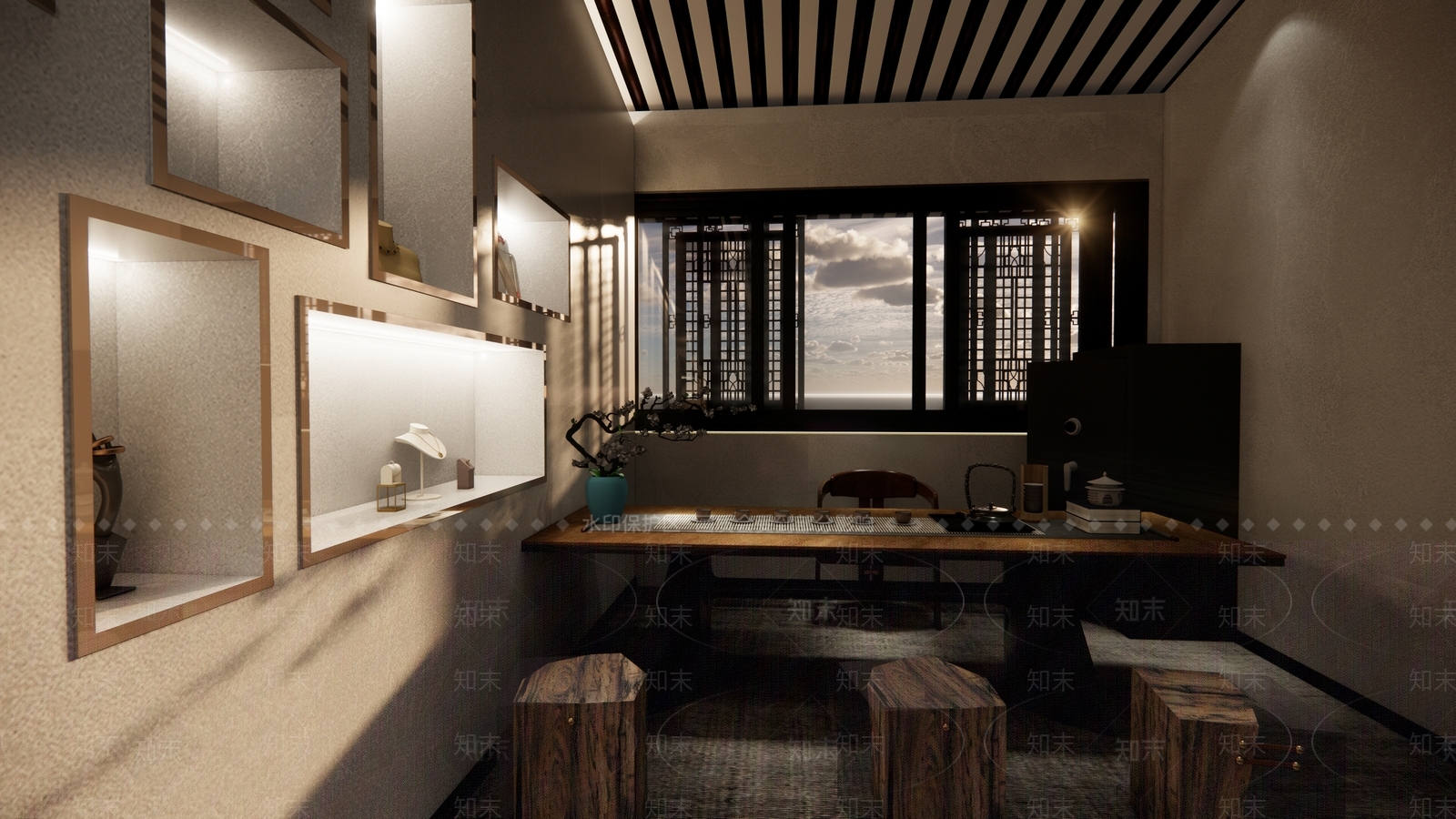 新中式珠宝店SU模型下载【ID:192771448】