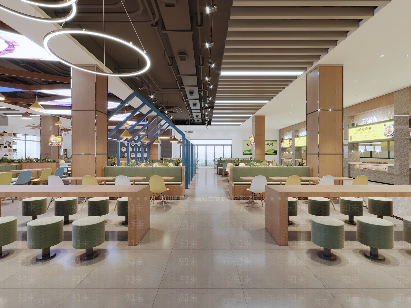 现代学校食堂3D模型下载【ID:792777743】