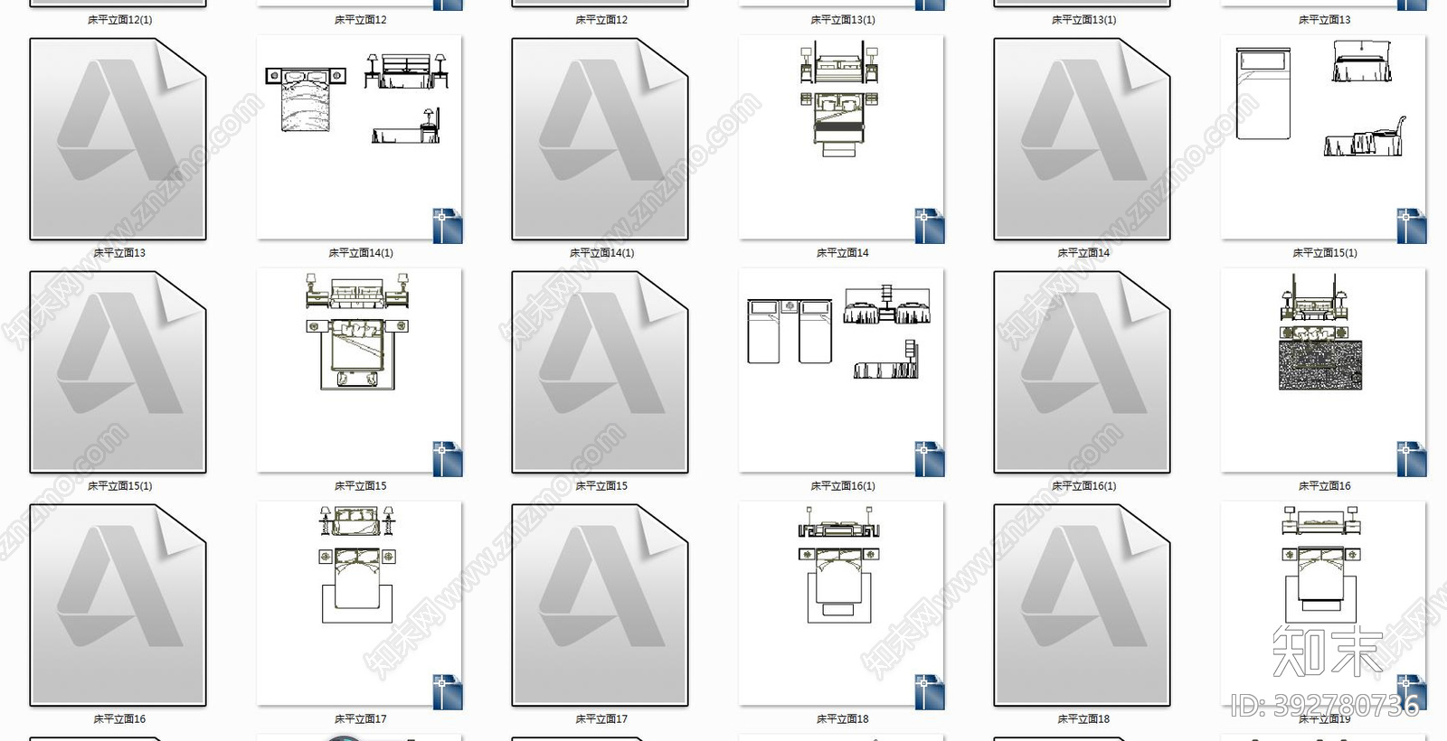 床具cad施工图下载【ID:392780736】