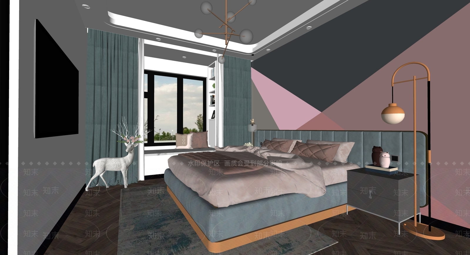 现代儿童房SU模型下载【ID:892788804】