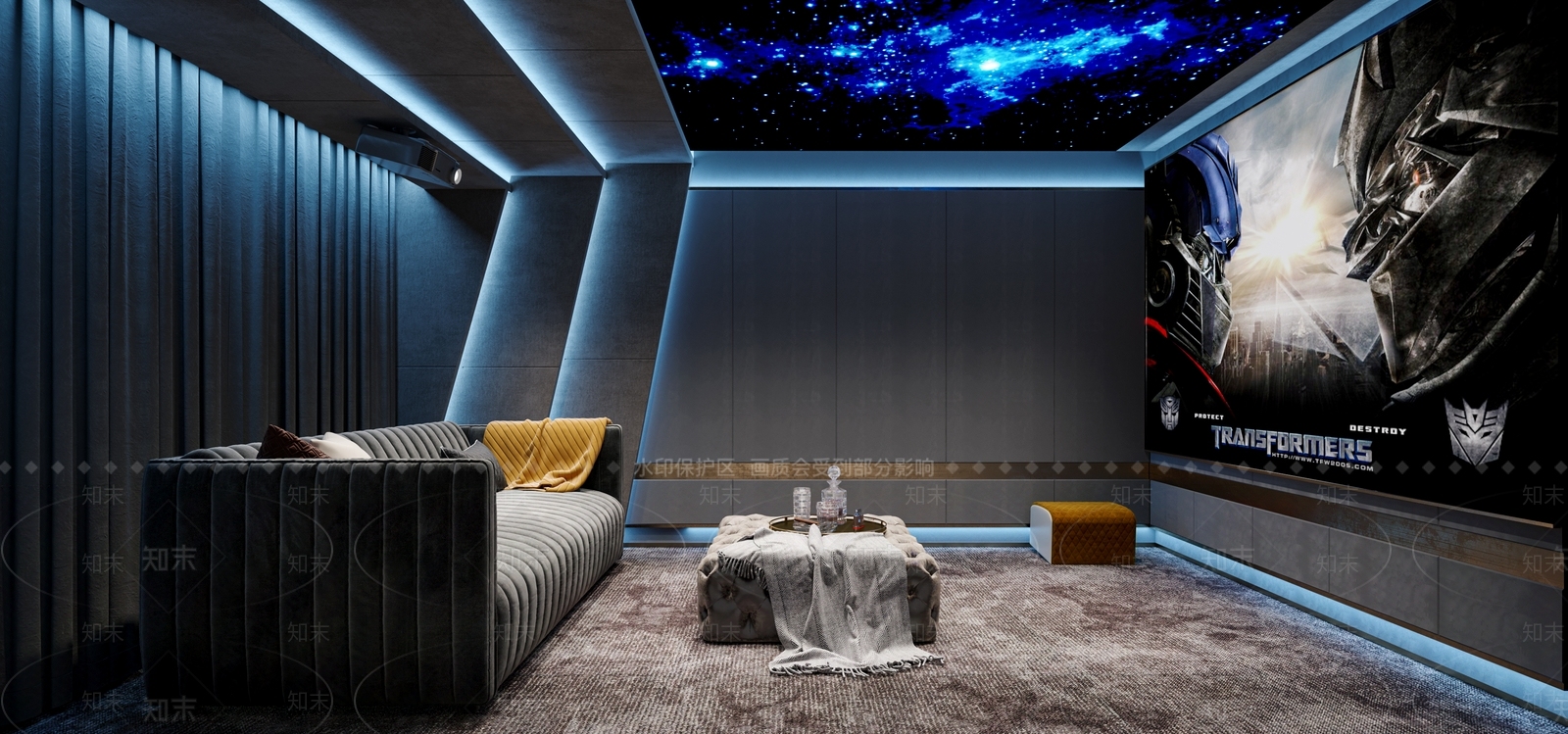 现代家居影音室3D模型下载【ID:892795965】