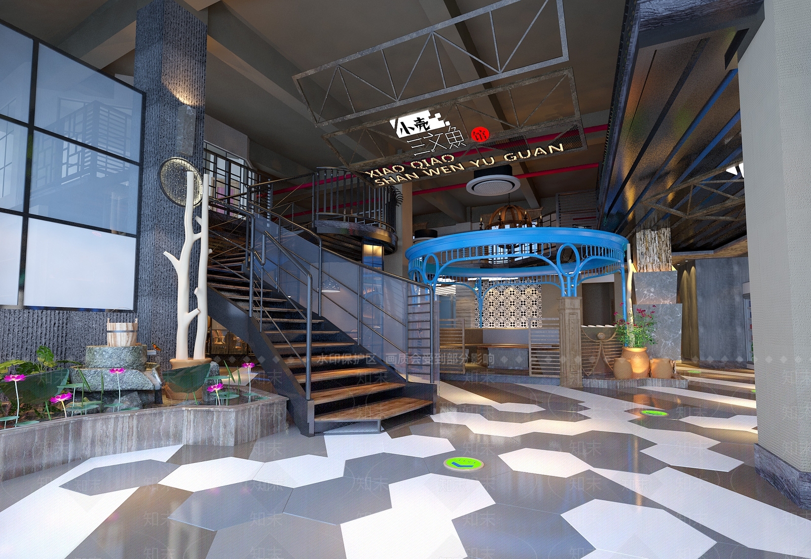 工业风火锅店3D模型下载【ID:392795269】