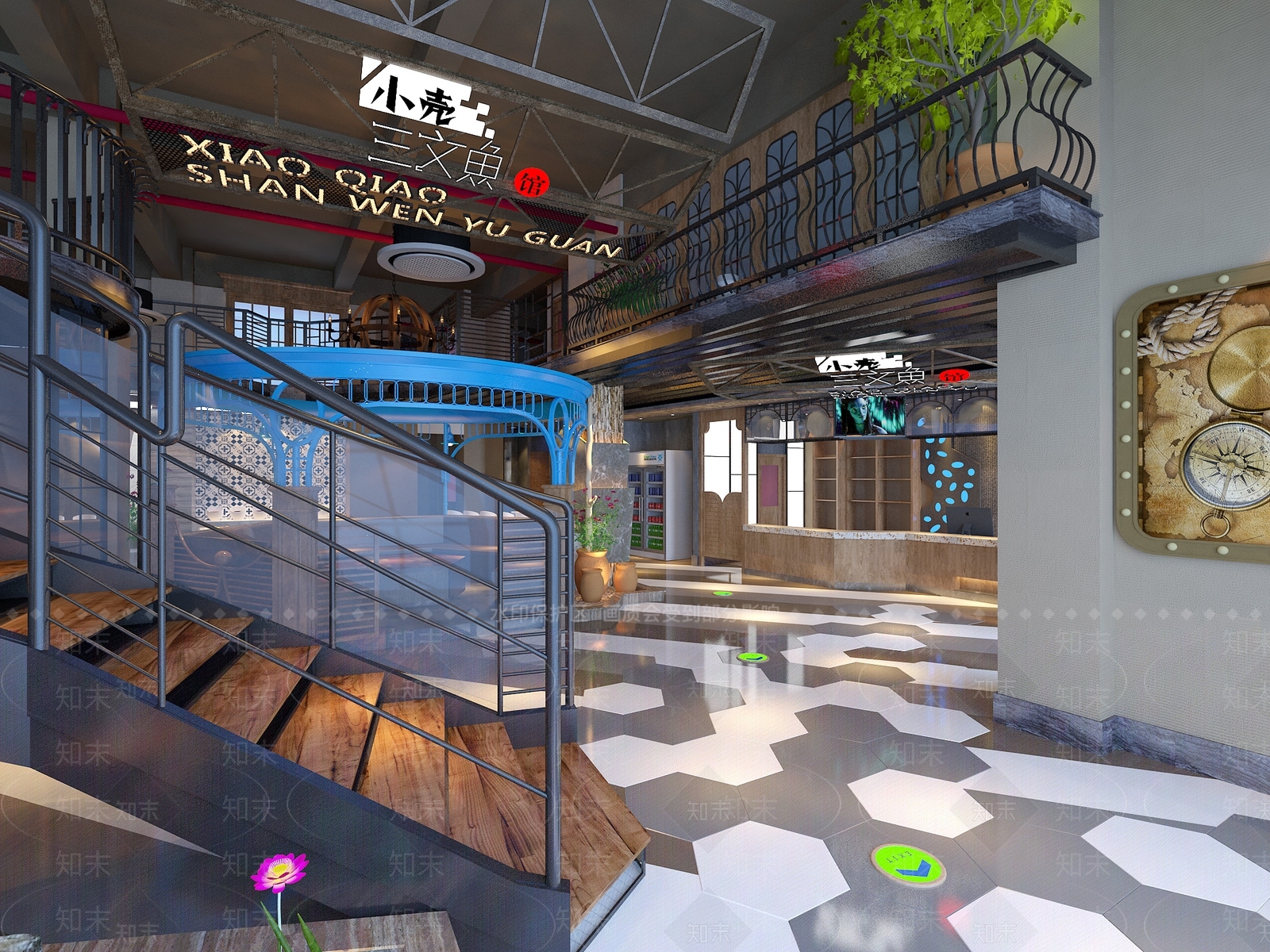 工业风火锅店3D模型下载【ID:392795269】