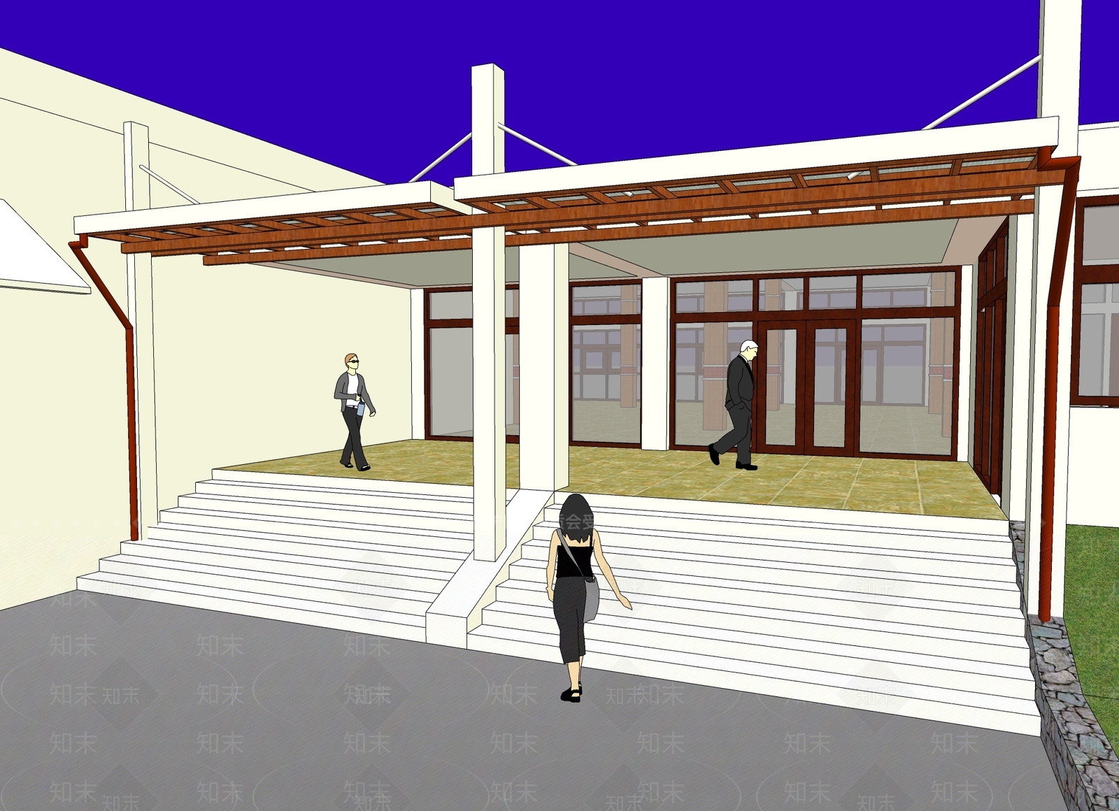 现代商场大门SU模型下载【ID:492803082】