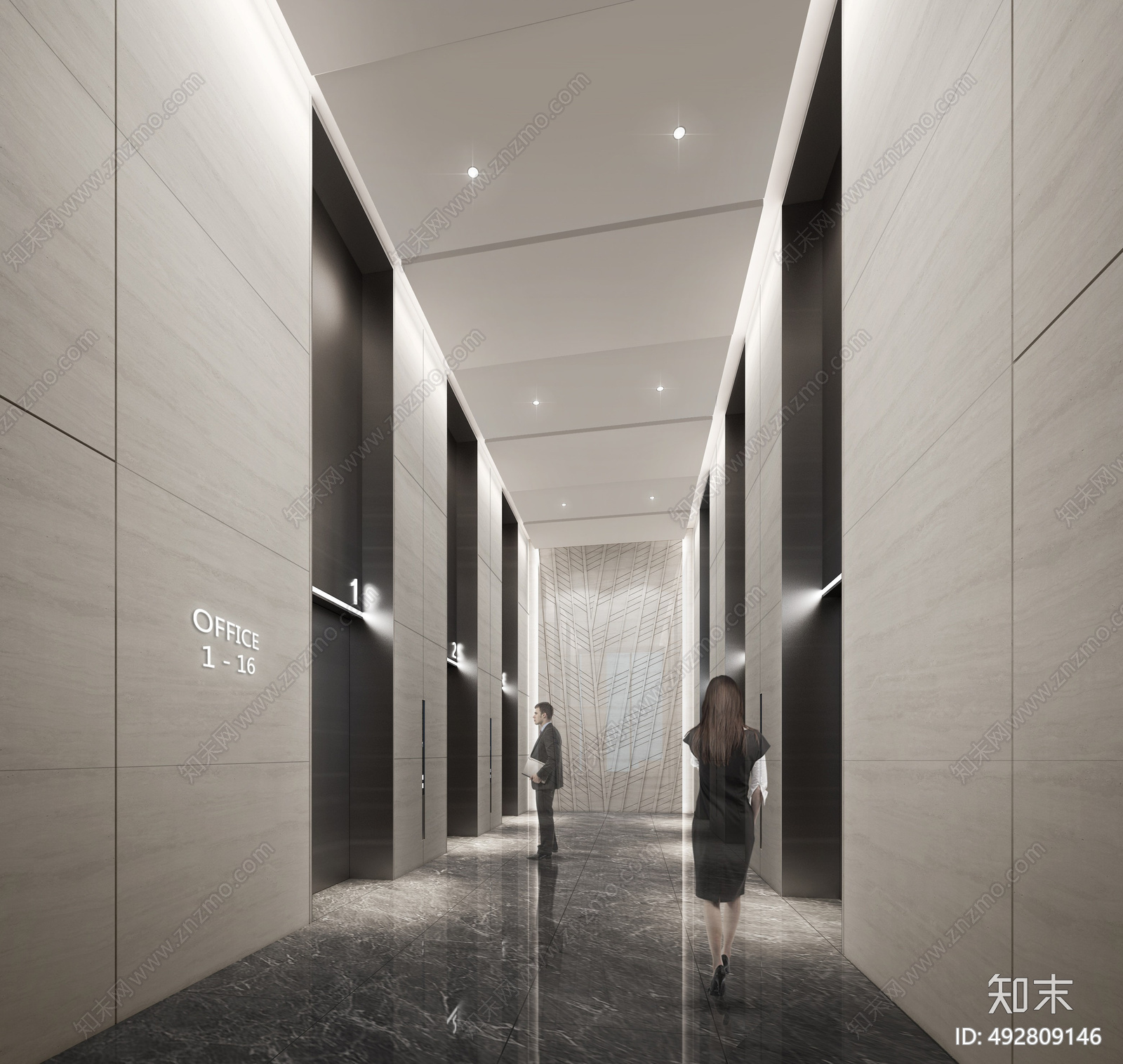 办公楼cad施工图下载【ID:492809146】