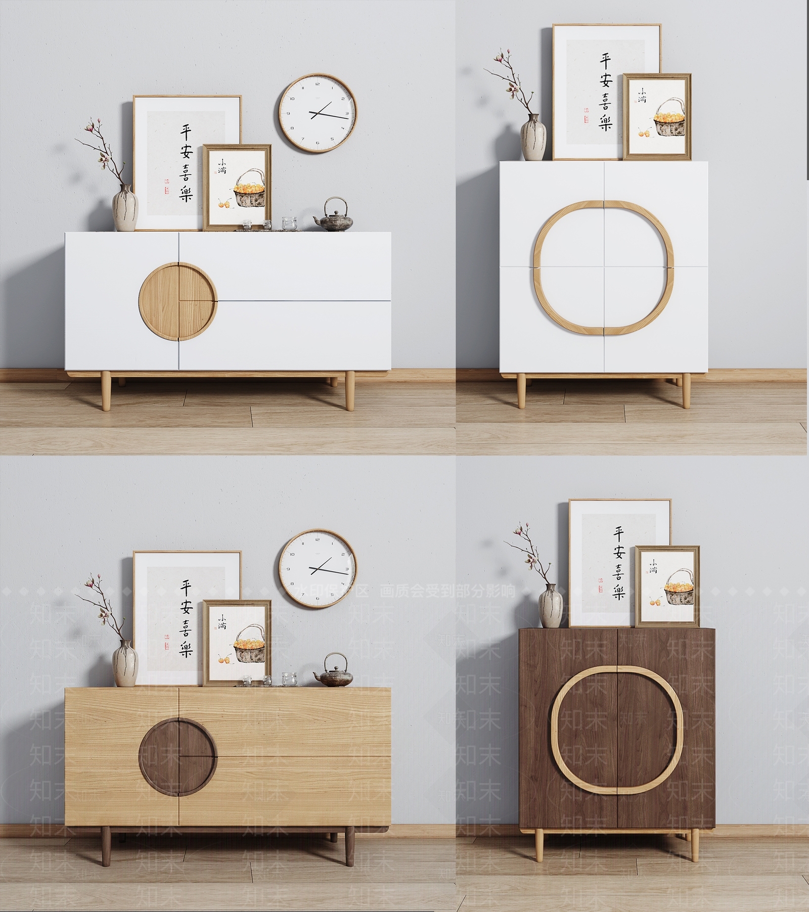 日式玄关柜3D模型下载【ID:992811115】