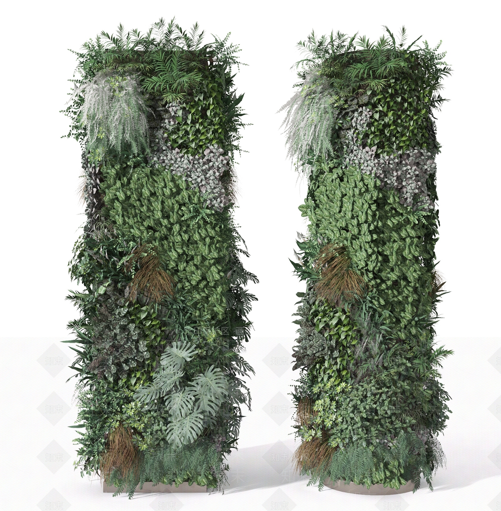 现代绿植墙3D模型下载【ID:492824219】