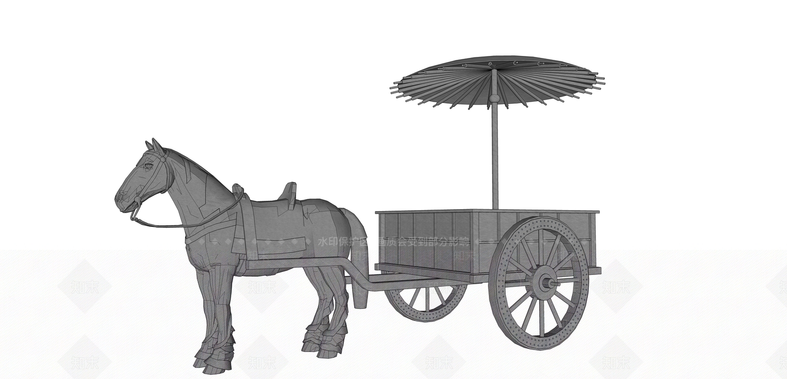 中式雕塑小品SU模型下载【ID:692825635】