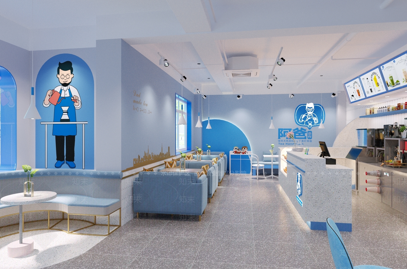 现代奶茶店3D模型下载【ID:292849819】