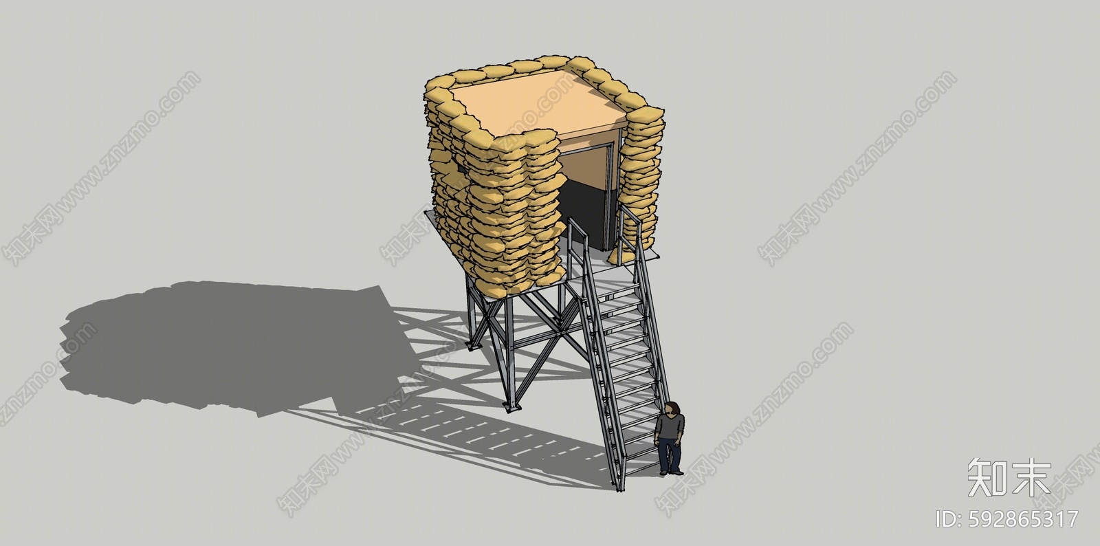 现代塔楼SU模型下载【ID:592865317】