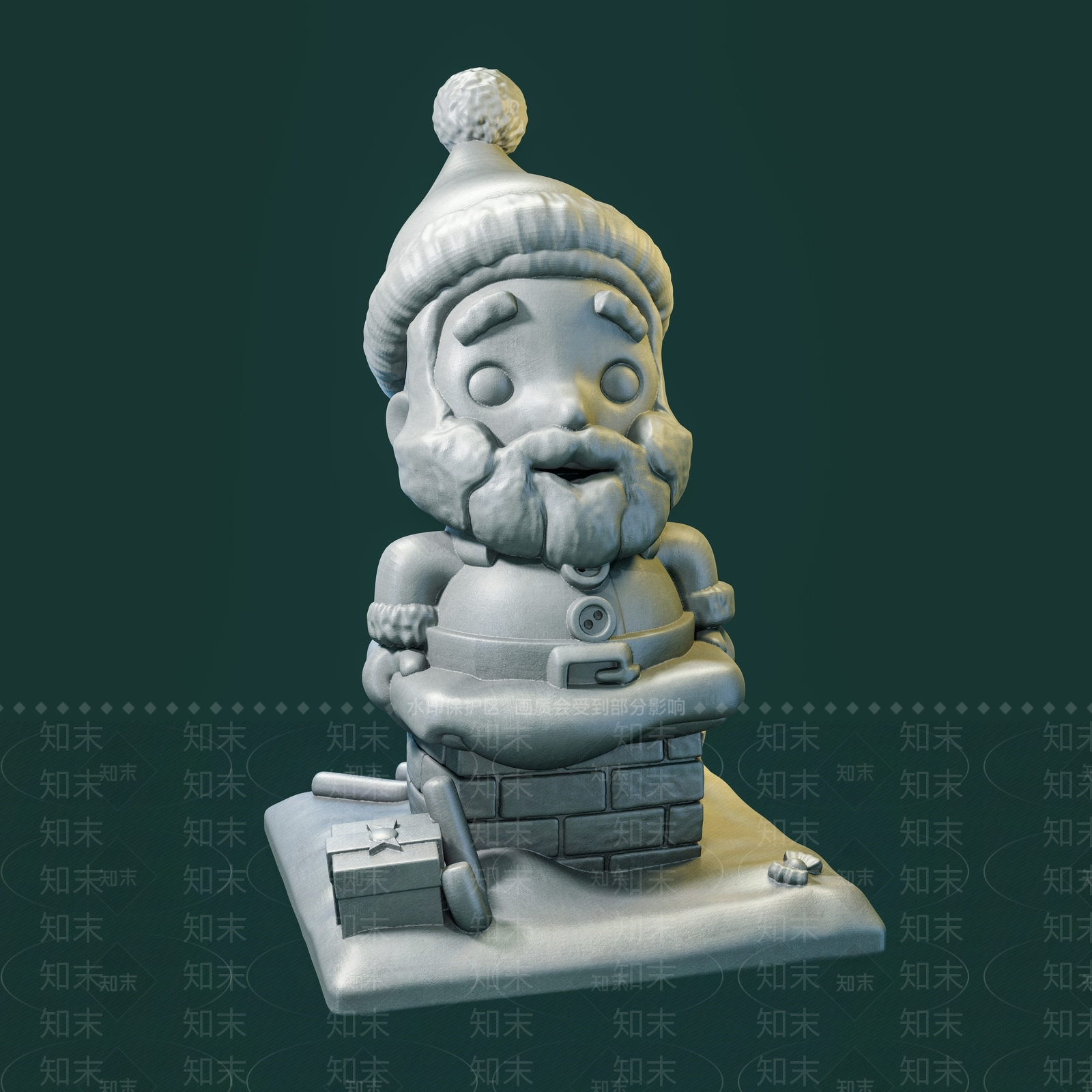 现代圣诞老人雕塑3D模型下载【ID:392866811】