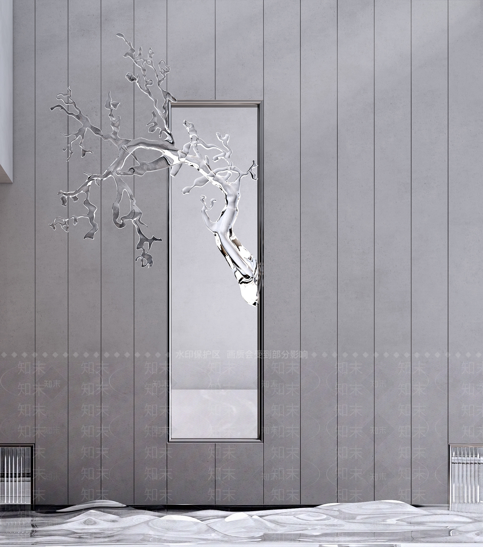 现代水晶树雕塑3D模型下载【ID:392881886】