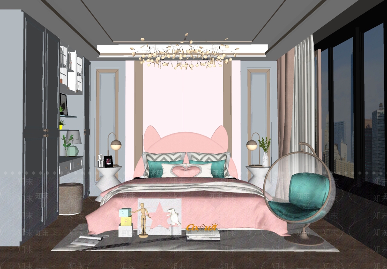 北欧儿童房SU模型下载【ID:892882883】