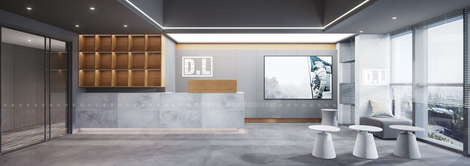 现代电竞酒店前台3D模型下载【ID:492883284】