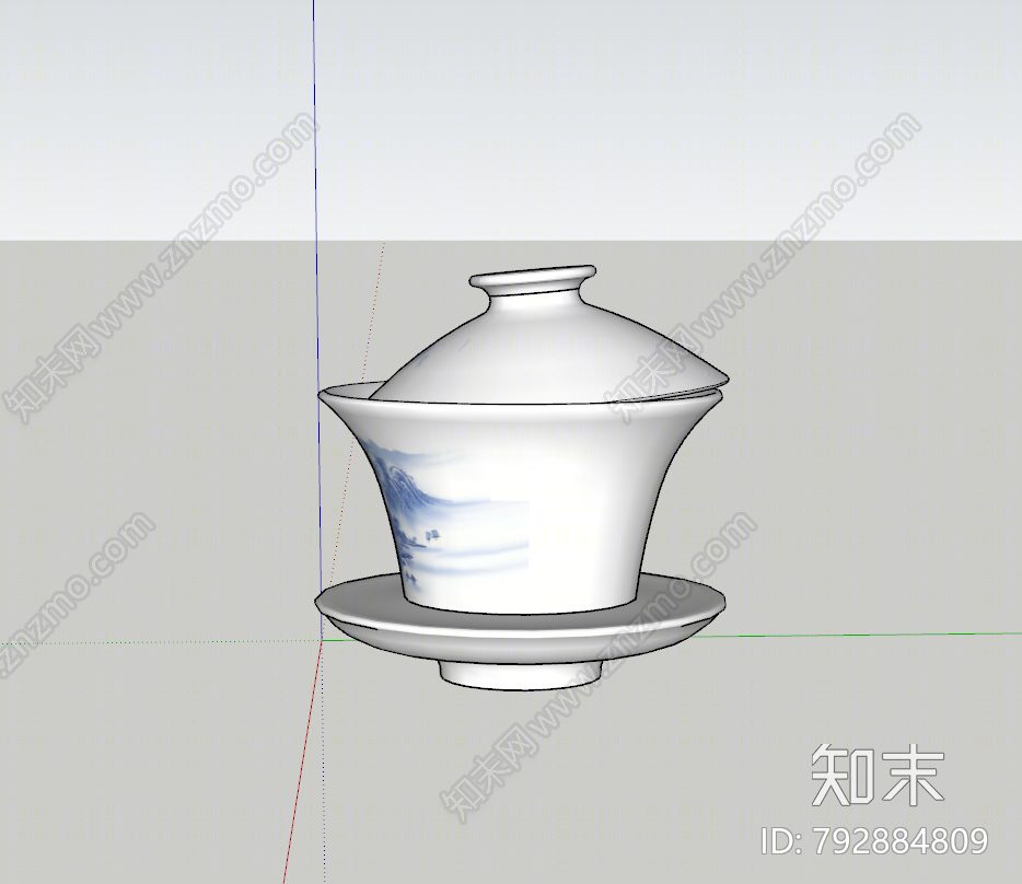 新中式茶具SU模型下载【ID:792884809】
