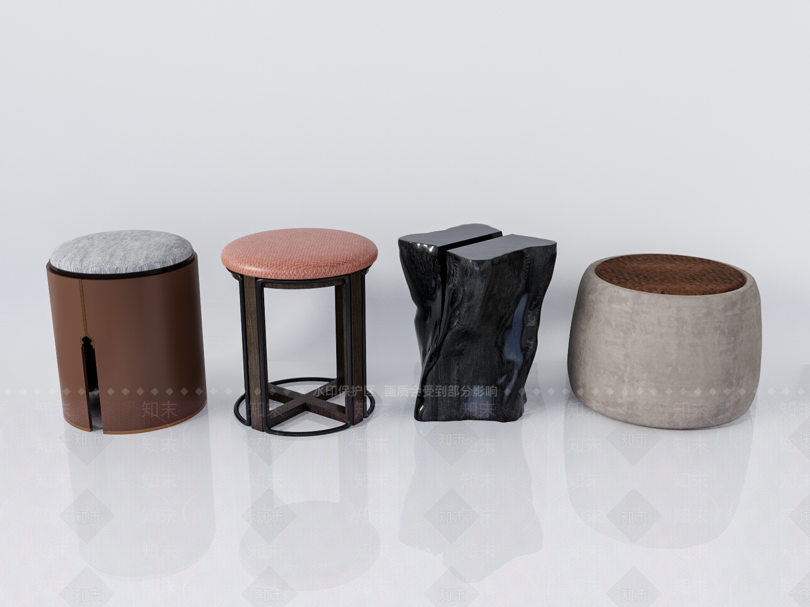 新中式鼓凳SU模型下载【ID:892892683】