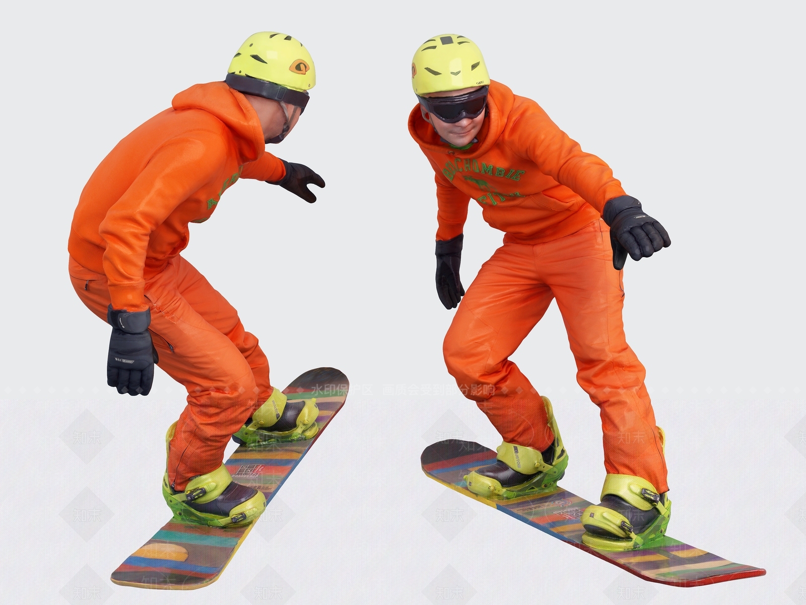 现代滑雪男人3D模型下载【ID:692902470】