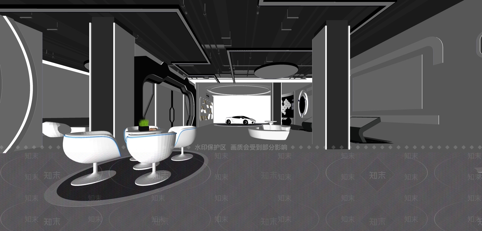 现代汽车展厅SU模型下载【ID:292911940】