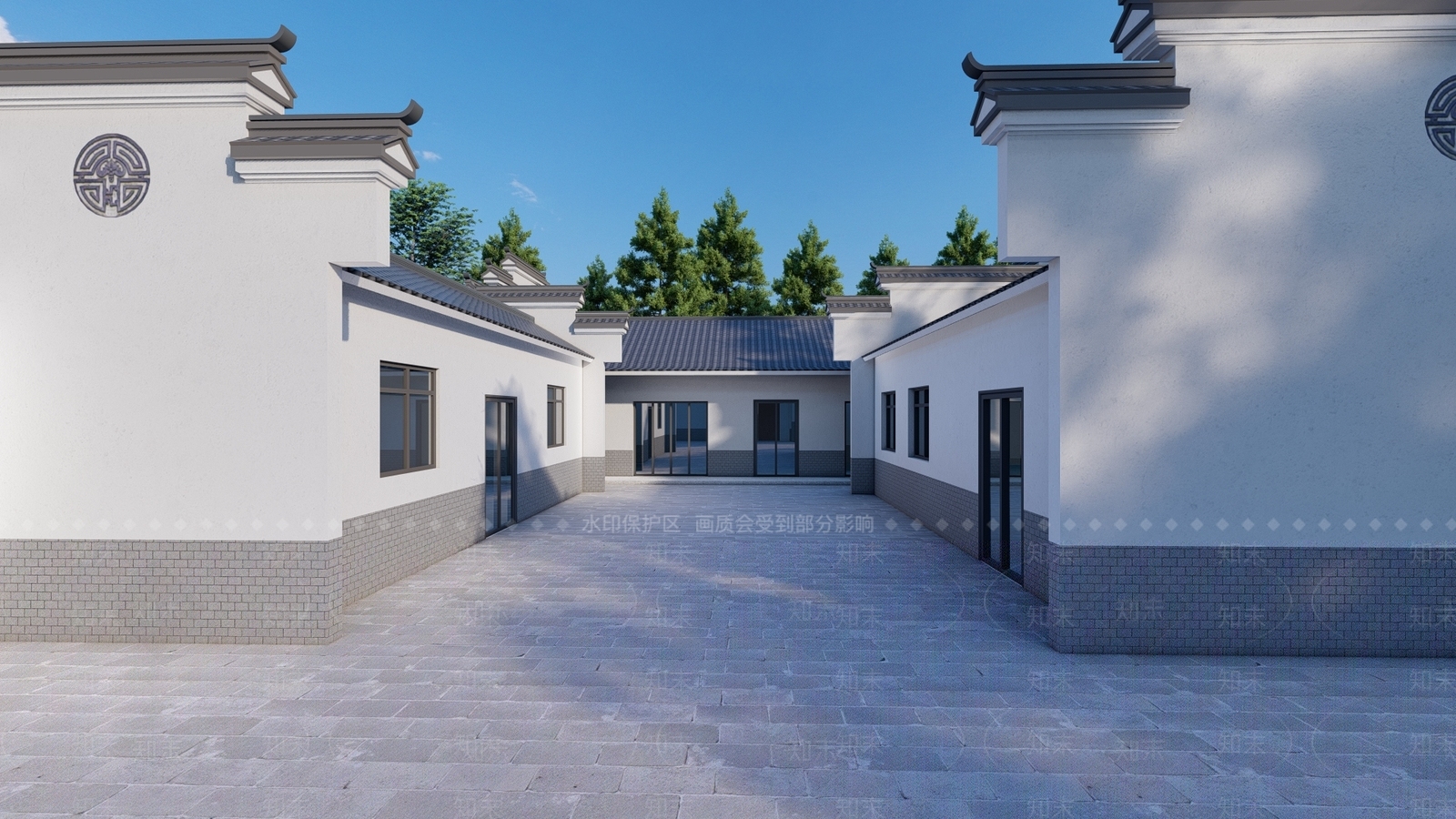 中式四合院SU模型下载【ID:392948266】