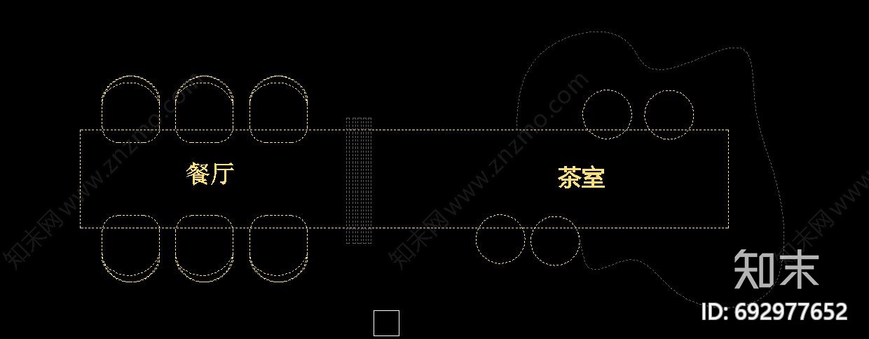 现代餐桌椅组合施工图下载【ID:692977652】