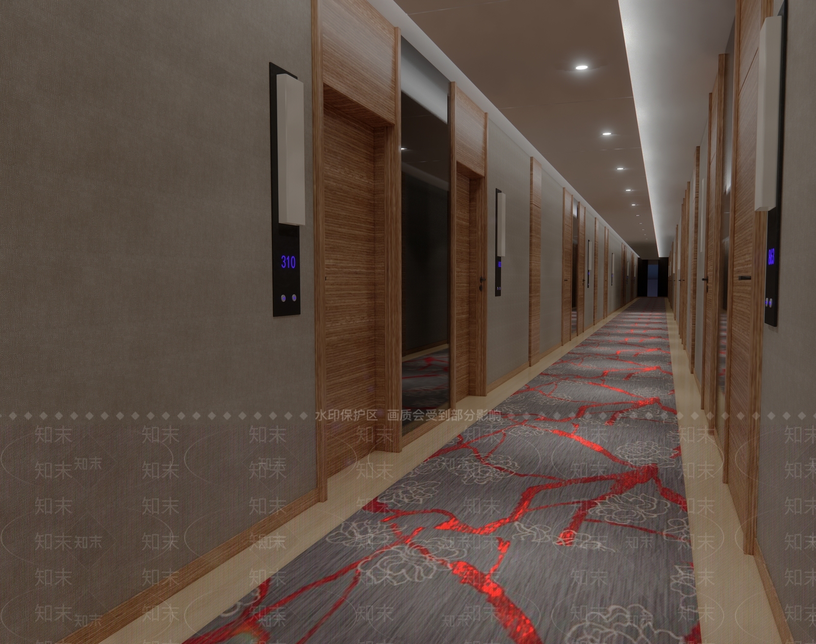 现代酒店玄关过道SU模型下载【ID:992978456】