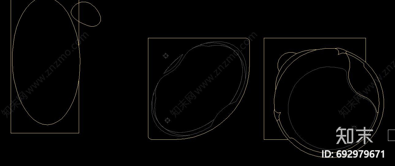 浴缸组合cad施工图下载【ID:692979671】
