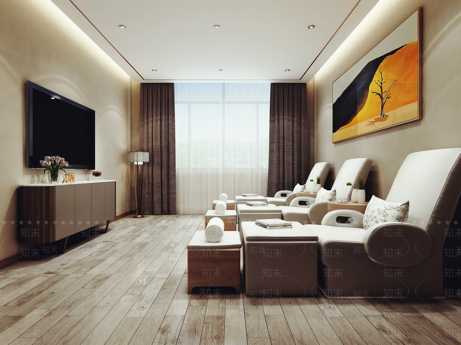 现代足浴会所包间3D模型下载【ID:792989199】