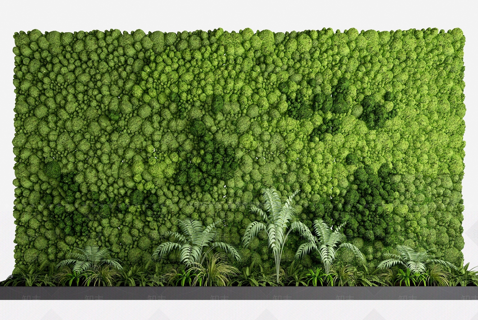 现代绿植墙3D模型下载【ID:492995288】