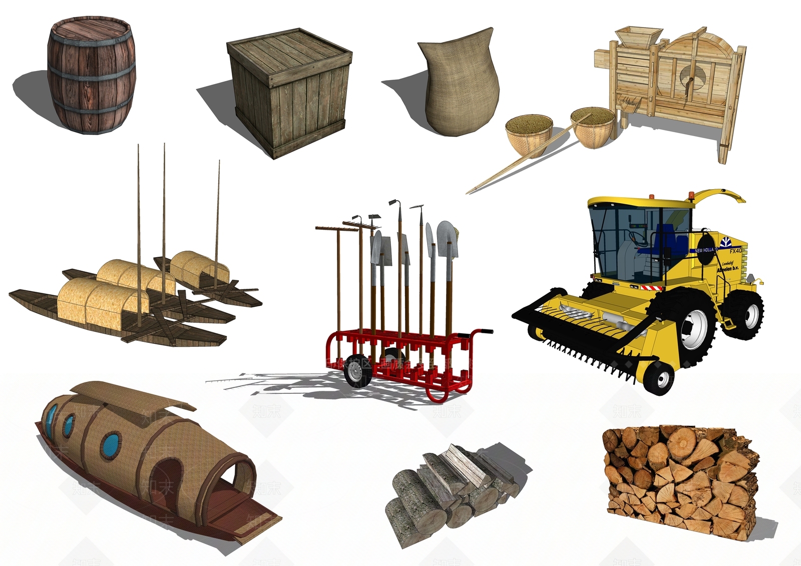 中式农家乐小品SU模型下载【ID:392998364】