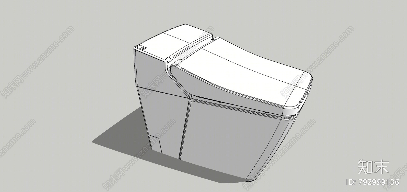 现代马桶SU模型下载【ID:792999136】