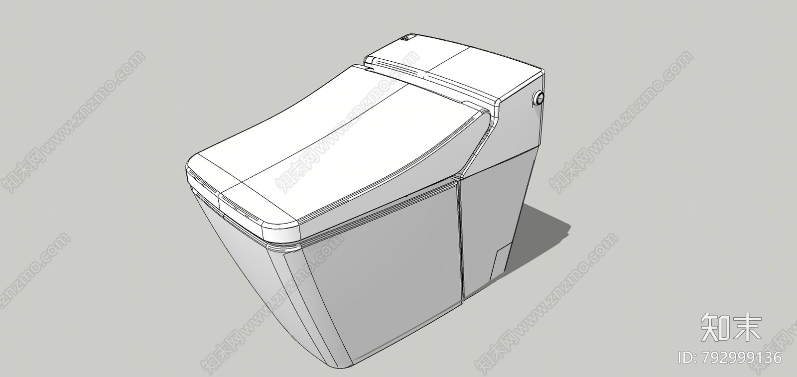 现代马桶SU模型下载【ID:792999136】