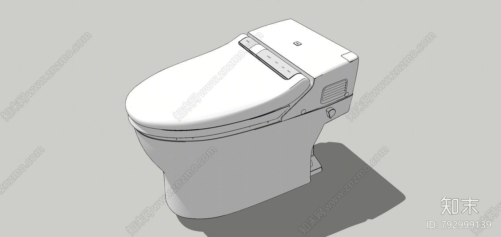 现代马桶SU模型下载【ID:792999139】