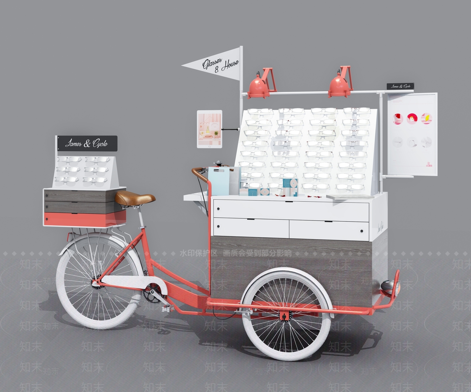 现代三轮售货车3D模型下载【ID:293000263】