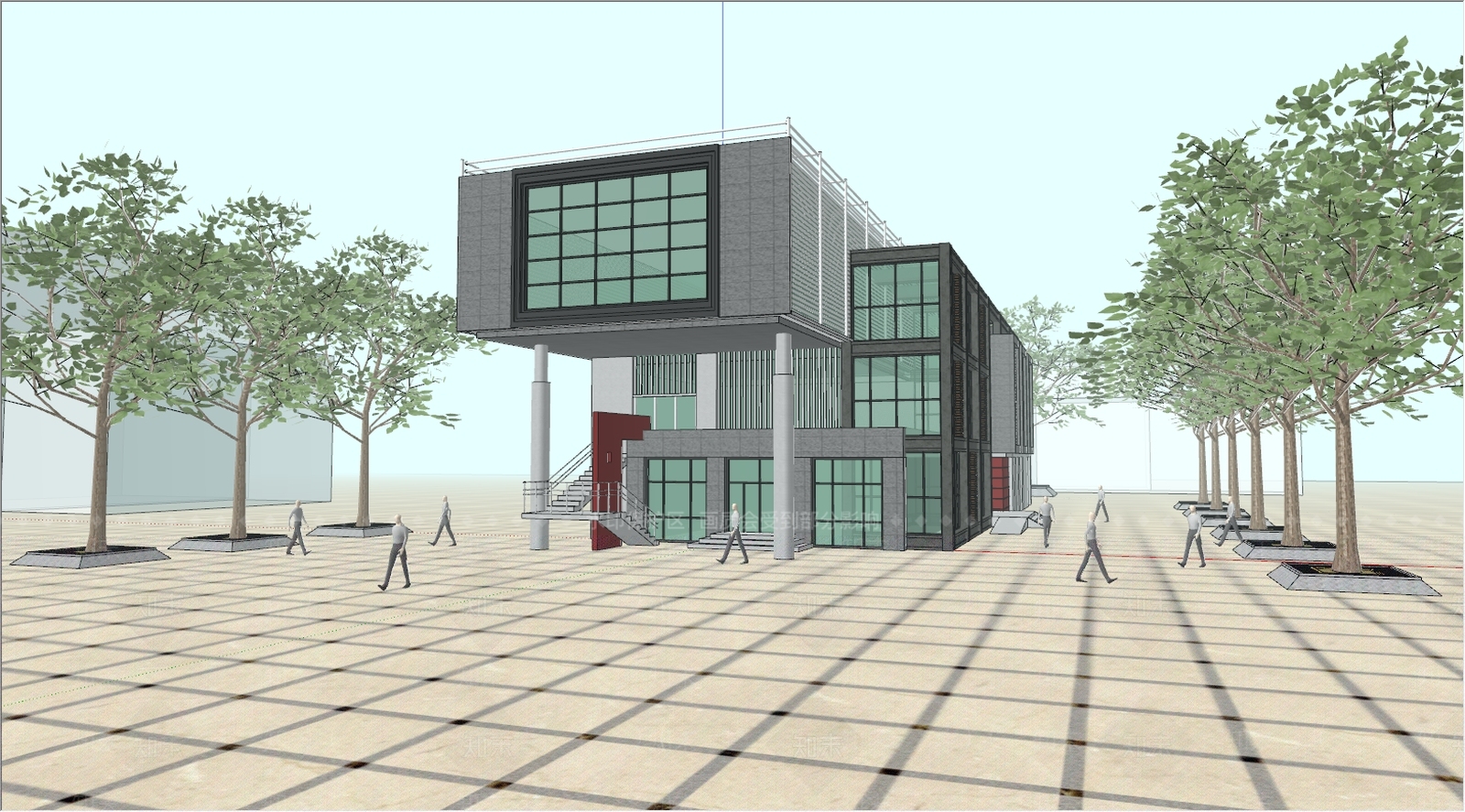 现代小公建SU模型下载【ID:393001714】