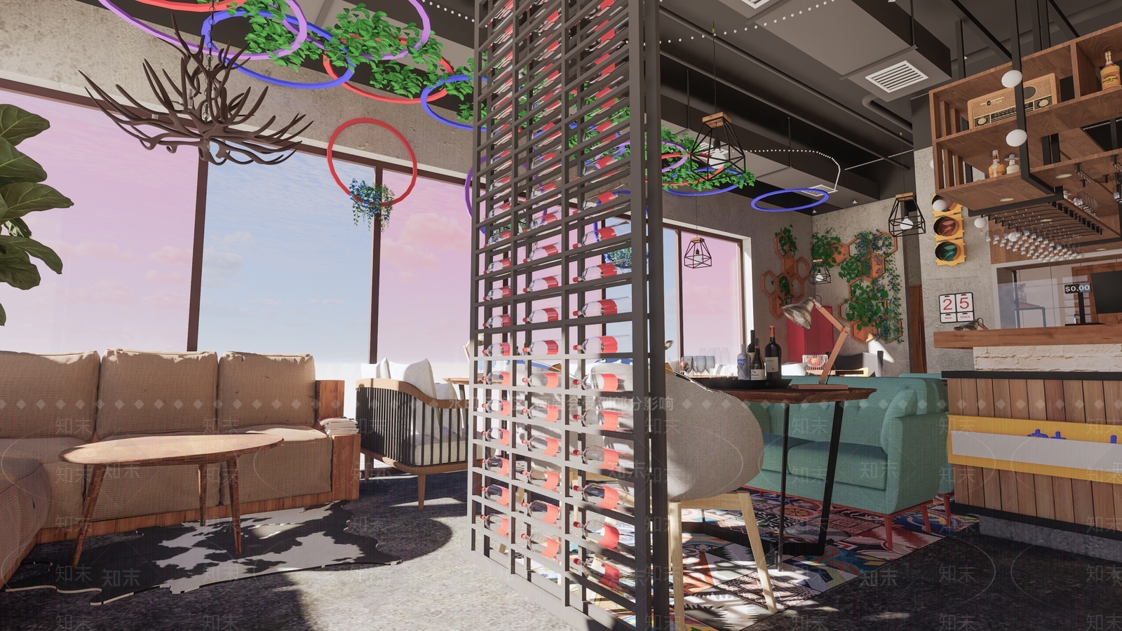 工业风酒吧SU模型下载【ID:793455456】
